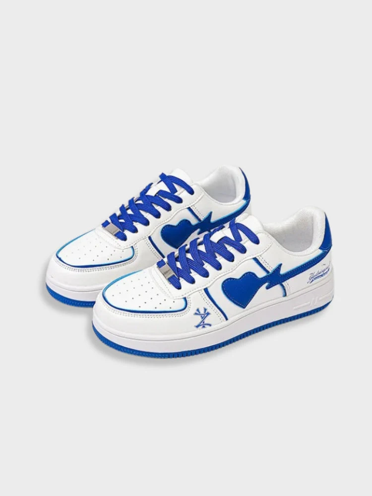 Clean White Retro Heart Sneakers - Image 7