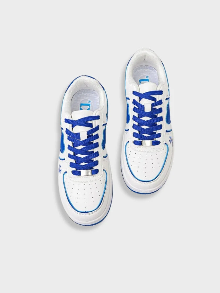Clean White Retro Heart Sneakers - Image 9