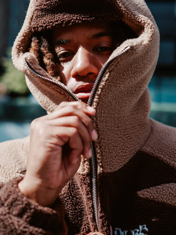 DCRB - Dark & Light Brown Sherpa Ninja Fleece - Image 3
