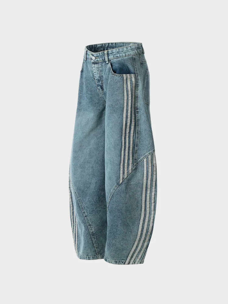 DCRB Striped Barrel Denim Jeans - Image 13