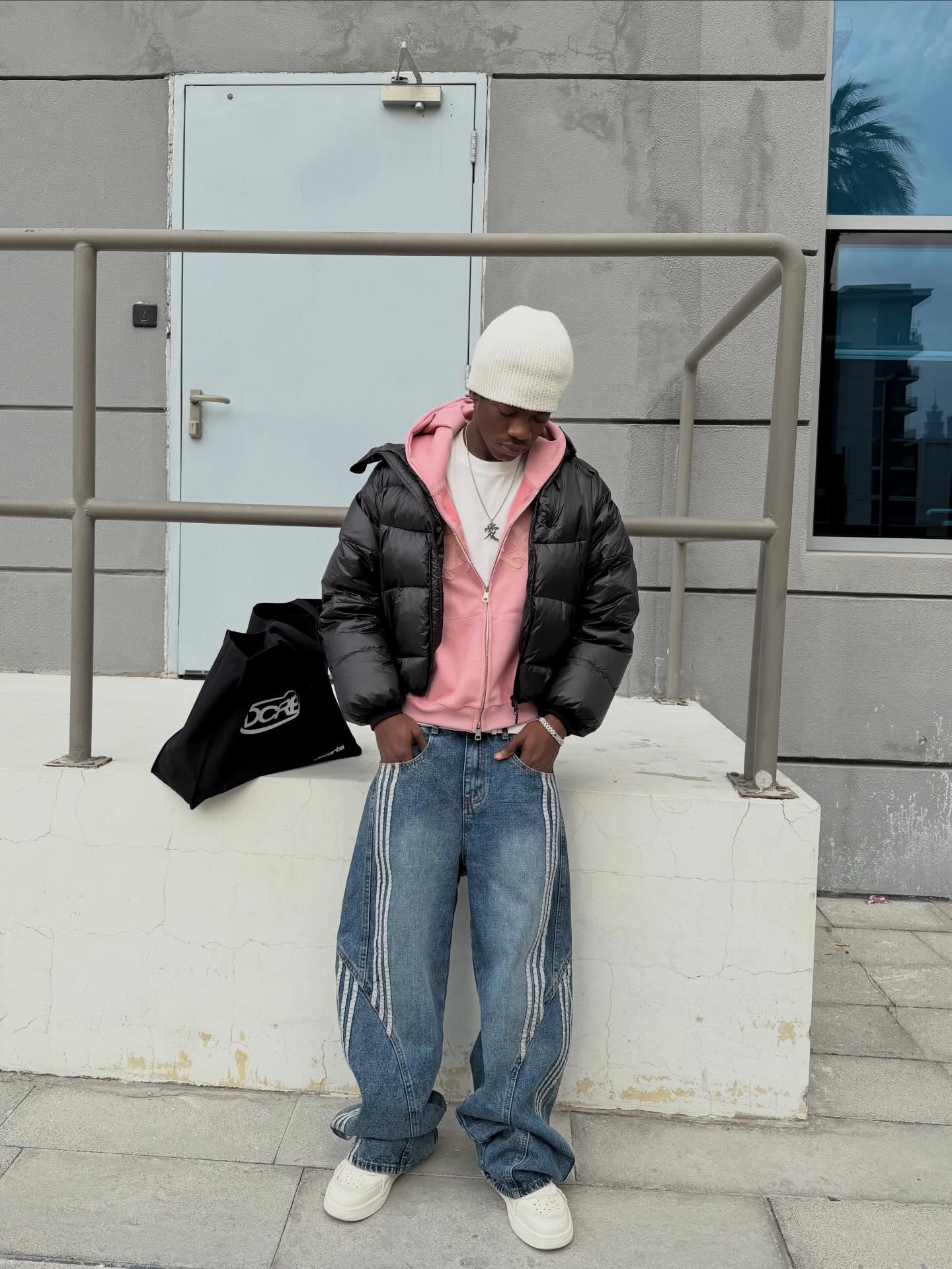 DCRB Striped Barrel Denim Jeans - Image 3