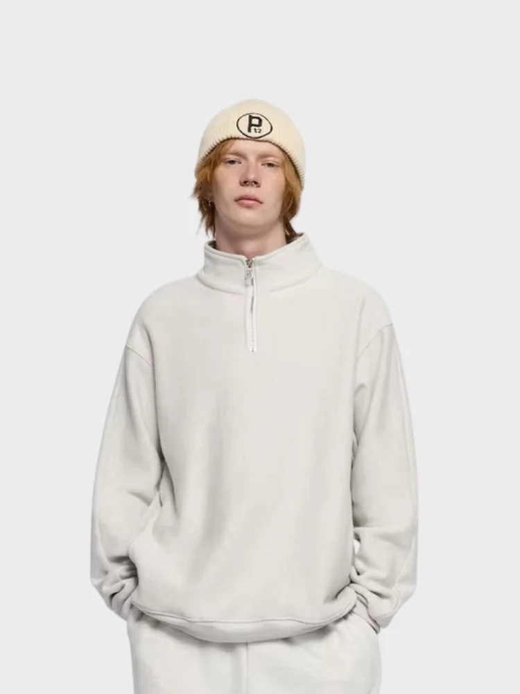 Decarba Oversized Half Zip Pullover - Image 3
