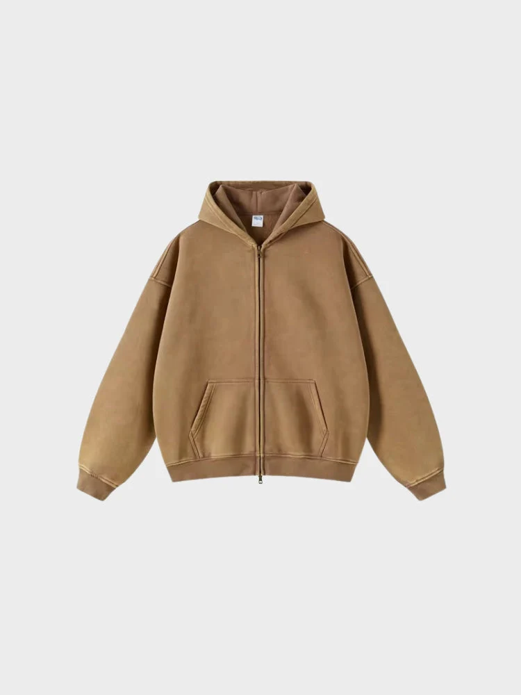Decarba Washed Hoodie with Zipper - Image 10