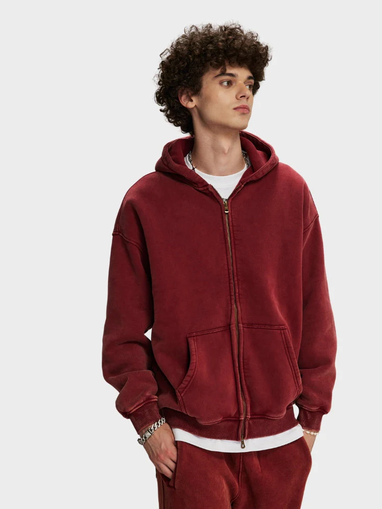 Decarba Washed Hoodie with Zipper - Image 15