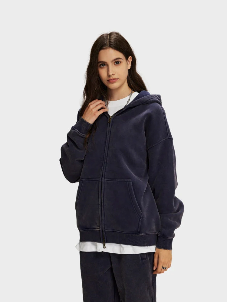 Decarba Washed Hoodie with Zipper - Image 19
