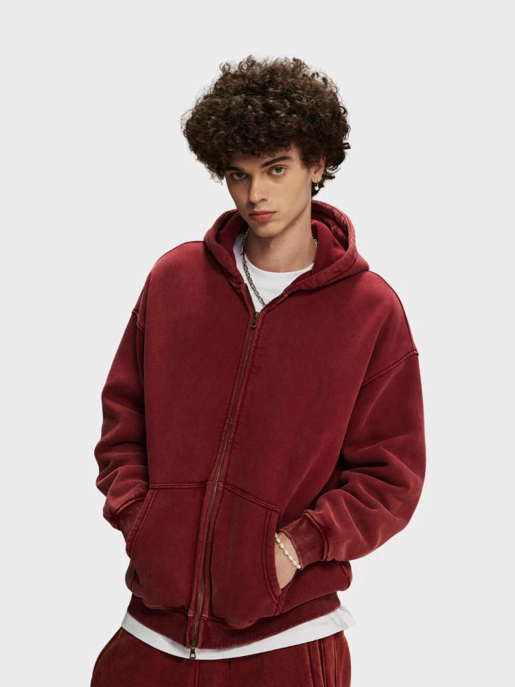 Decarba Washed Hoodie with Zipper - Image 23