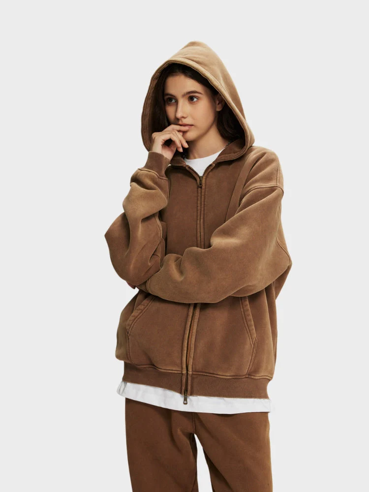 Decarba Washed Hoodie with Zipper - Image 27