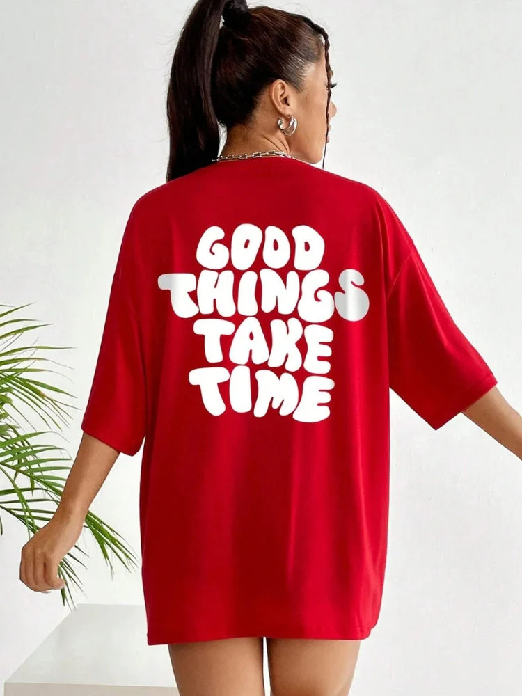 Good Things Take Time Oversized Tee - Image 6