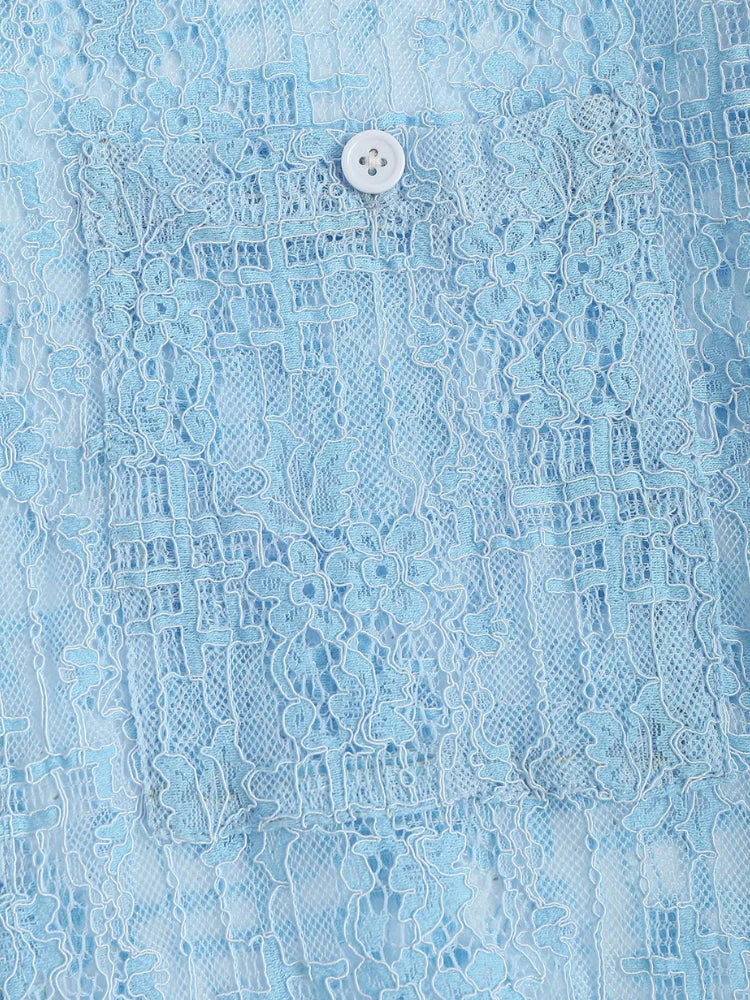 Light Blue Transparant Shirt Verona - Image 5