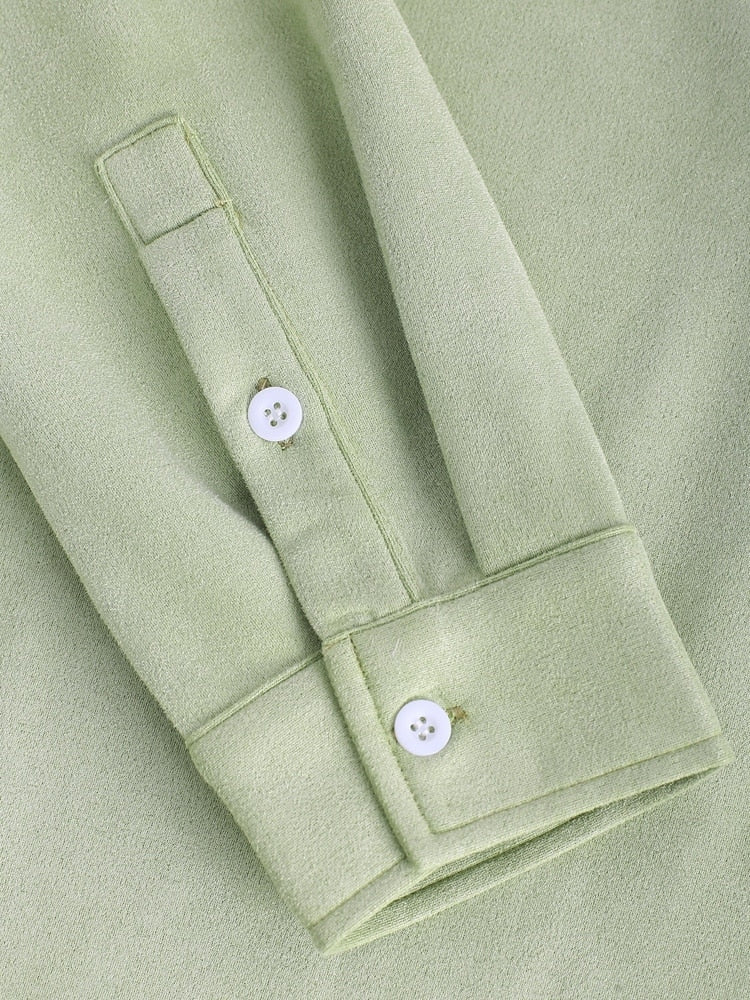 Longsleeve Polo Light Green - Image 4