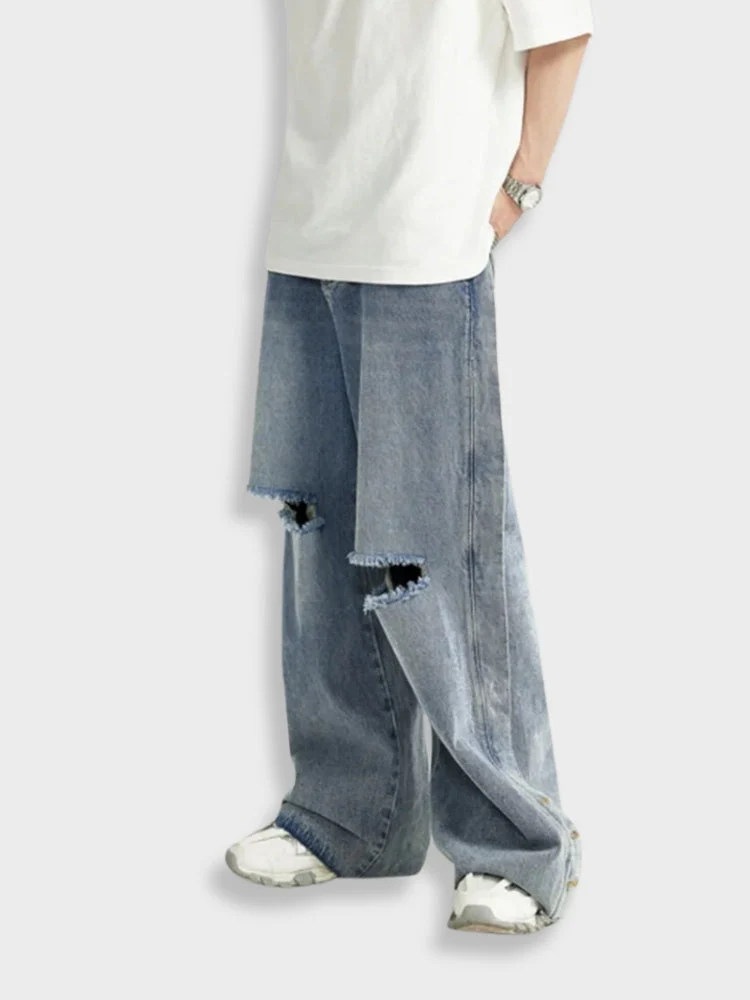 Oversized Ripped Denim Jeans - Image 3