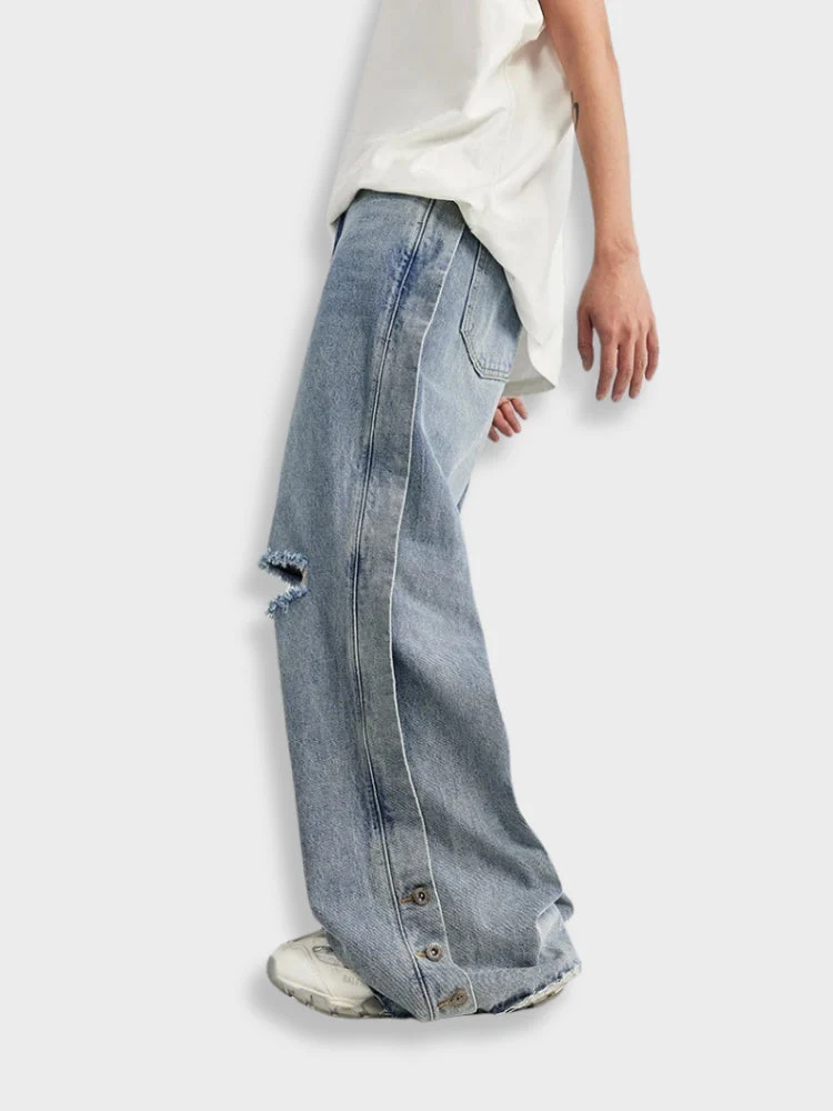 Oversized Ripped Denim Jeans - Image 4