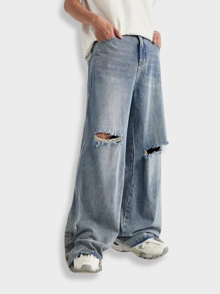 Oversized Ripped Denim Jeans - Image 6