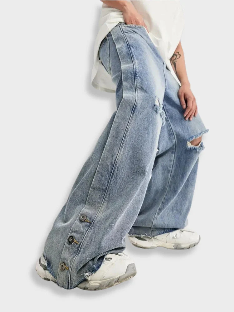Oversized Ripped Denim Jeans - Image 8