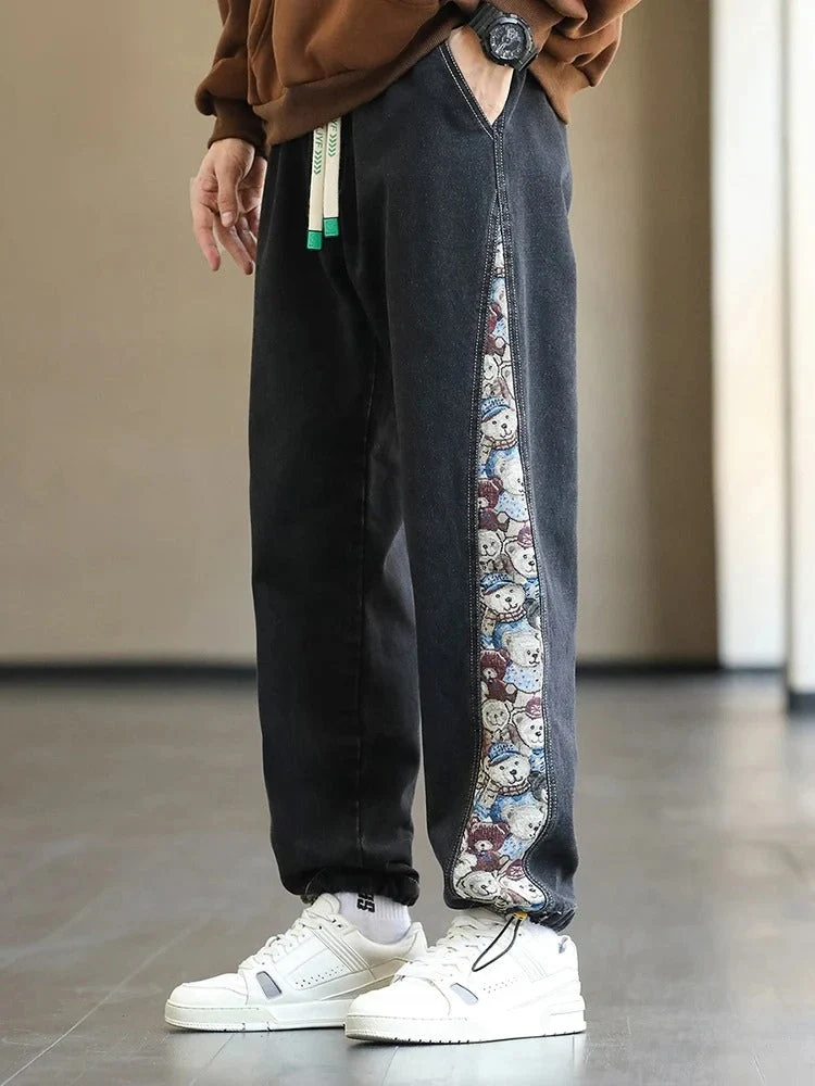 Patchwork Design Straight Jeans - Image 10