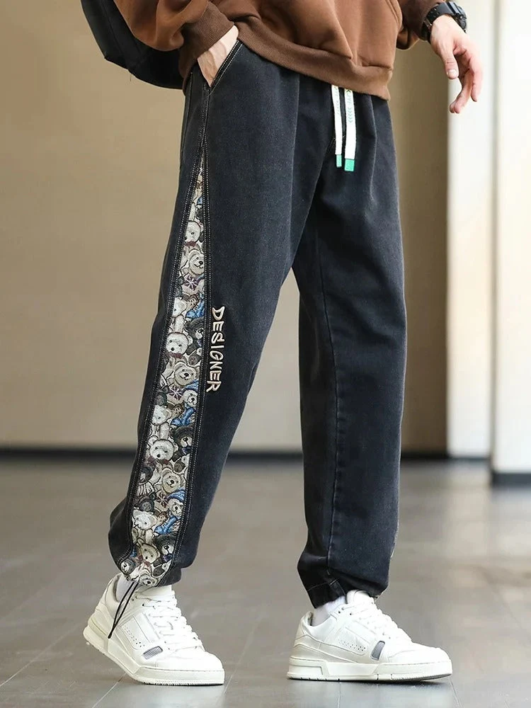 Patchwork Design Straight Jeans - Image 11