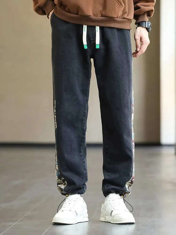 Patchwork Design Straight Jeans - Image 7