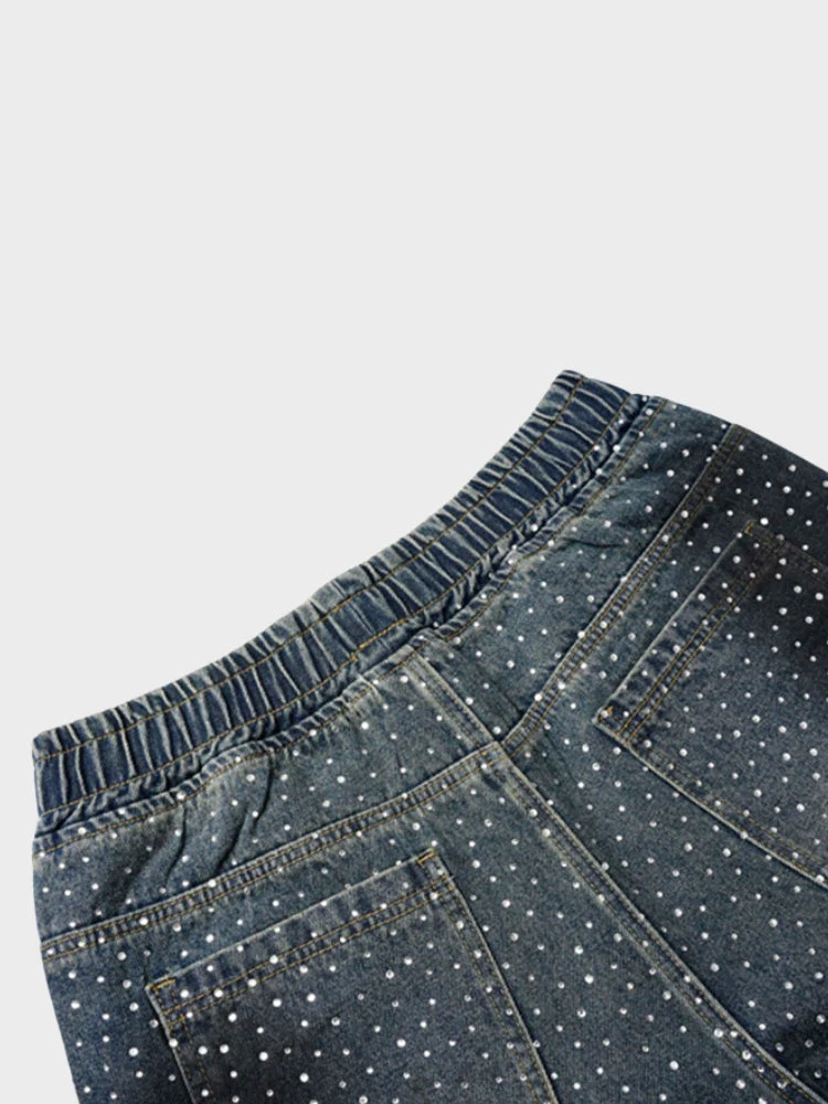 Rhinestone Denim Jorts - Image 4