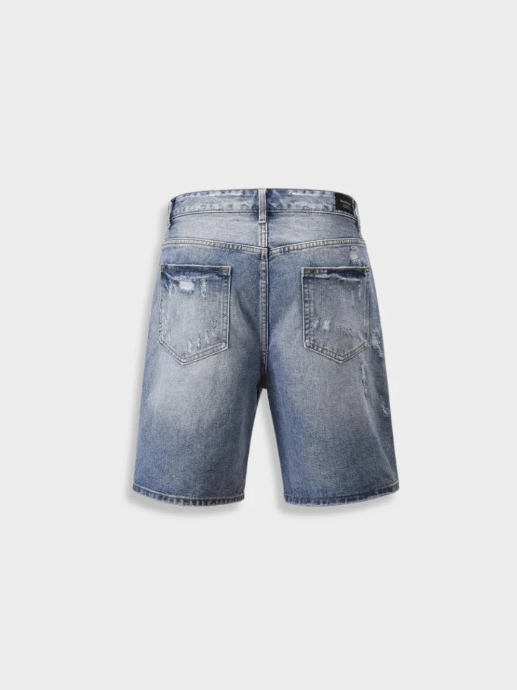 Ripped Denim Shorts - Image 3