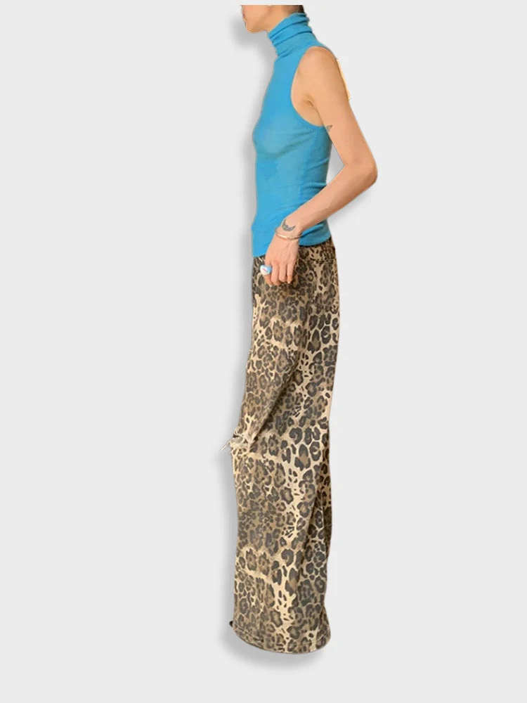 Ripped Leopard Jeans - Image 2