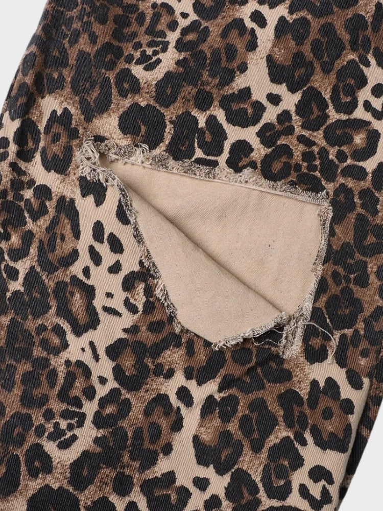 Ripped Leopard Jeans - Image 6