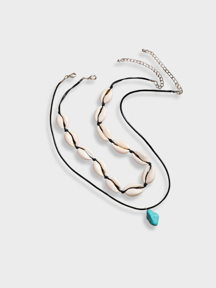 Sea Shell Beach Choker with Stone Pendant - Image 5